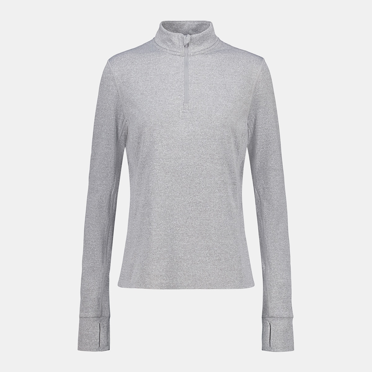 Camiseta térmica con media cremallera de mujer Gris-5