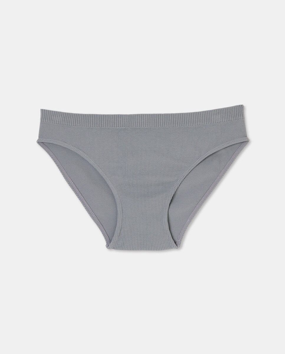 Braga canalé lisa Gris claro-3