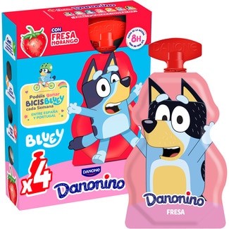 pouch sabor fresa para llevar sin gluten pack 4 unidades 70 g - Danone Danonino