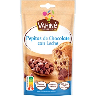 pepitas de chocolate con leche envase 100 g - Vahine