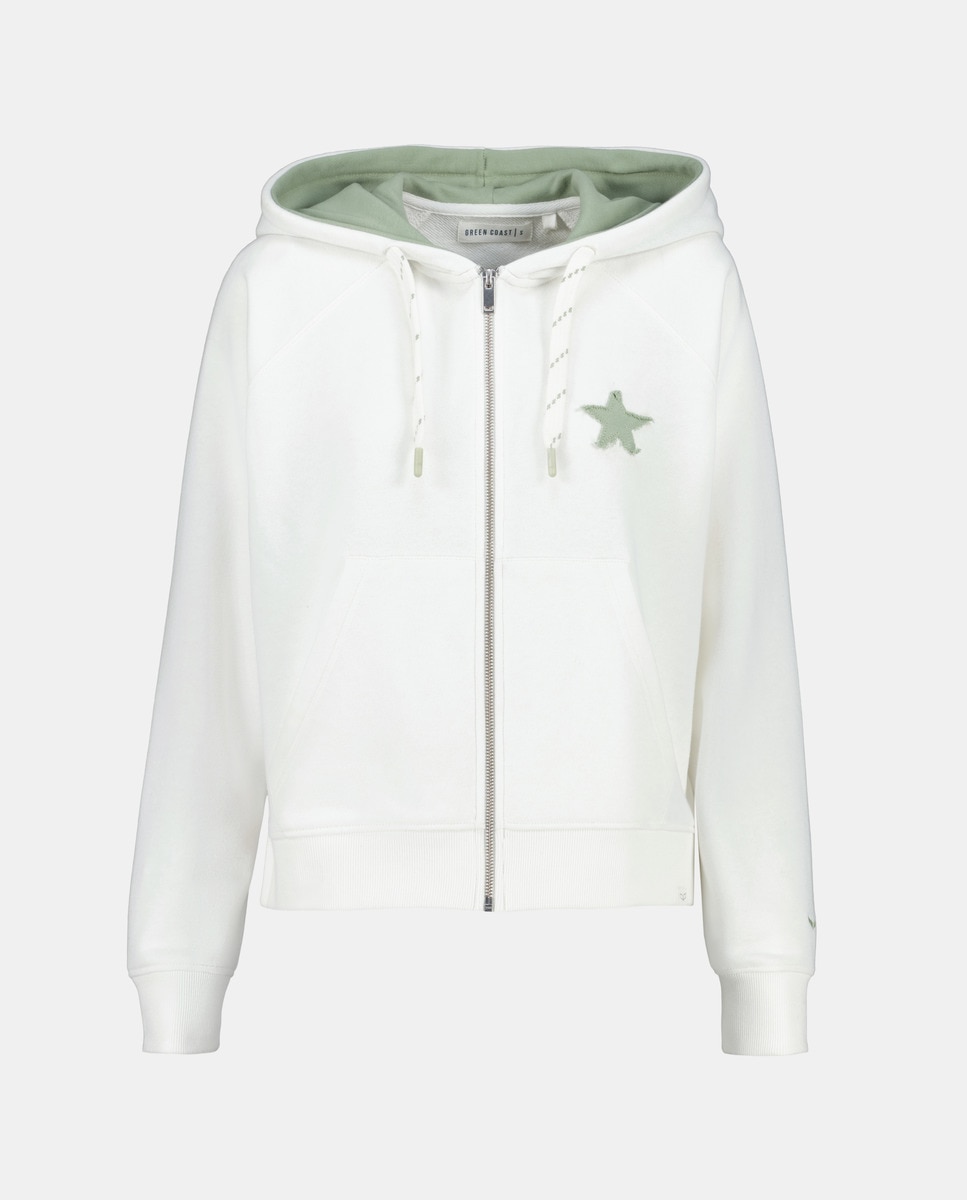 Sweatshirt com Capuz Aberto Branco-marfim-4