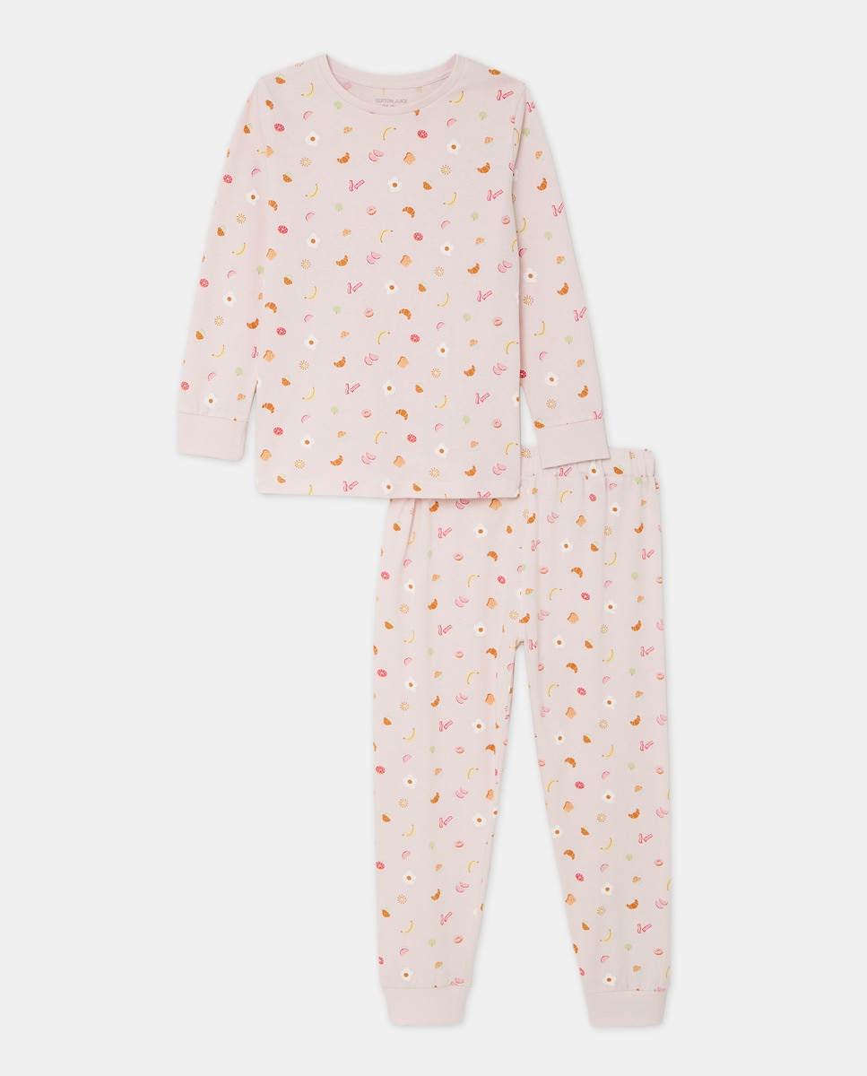 Pijama com All Over Print Rosa-3