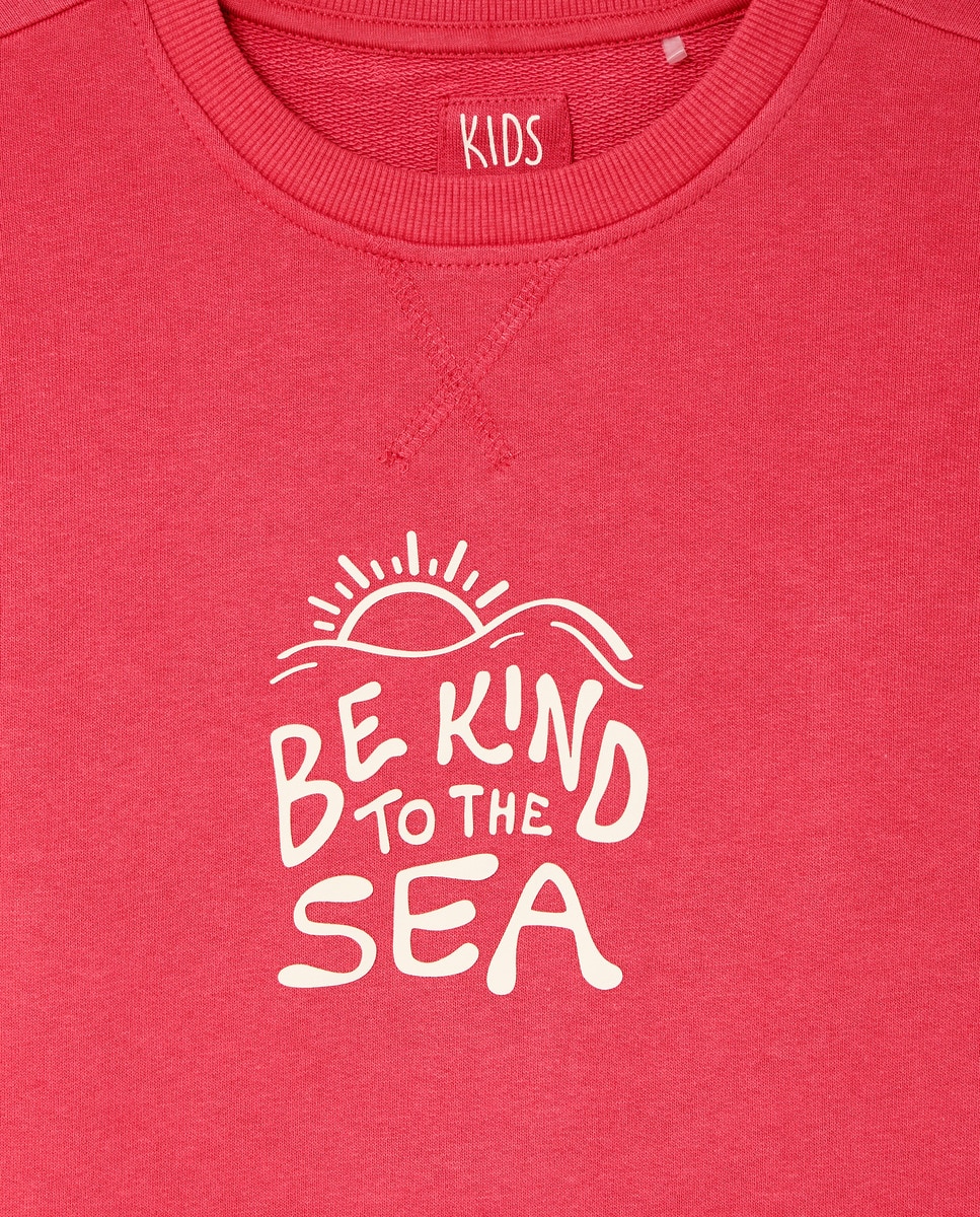 Sweatshirt Fechada com Ilustração de Texto Vermelho-5