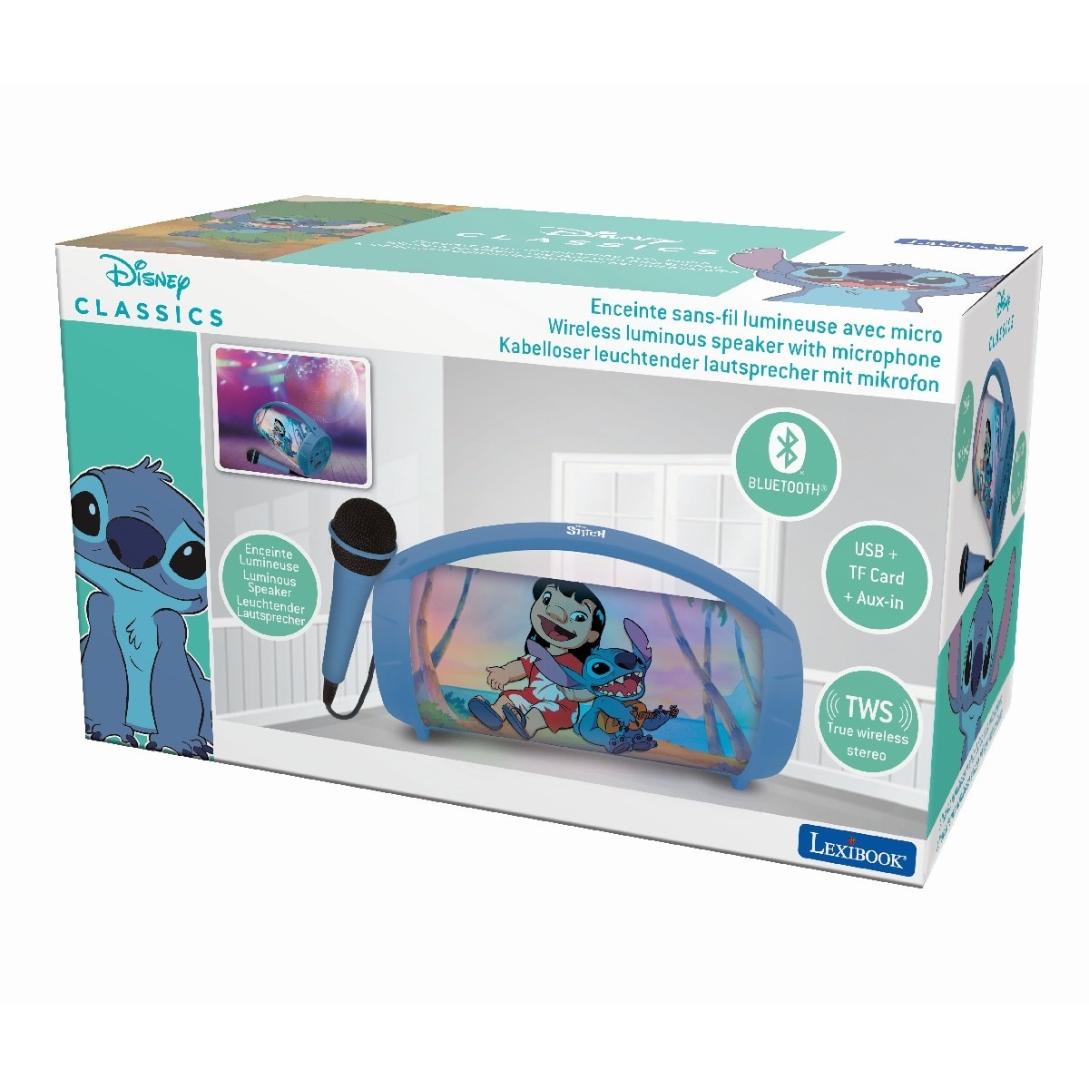 Altifalante luminoso Stitch Bluetooth® com microfone 3