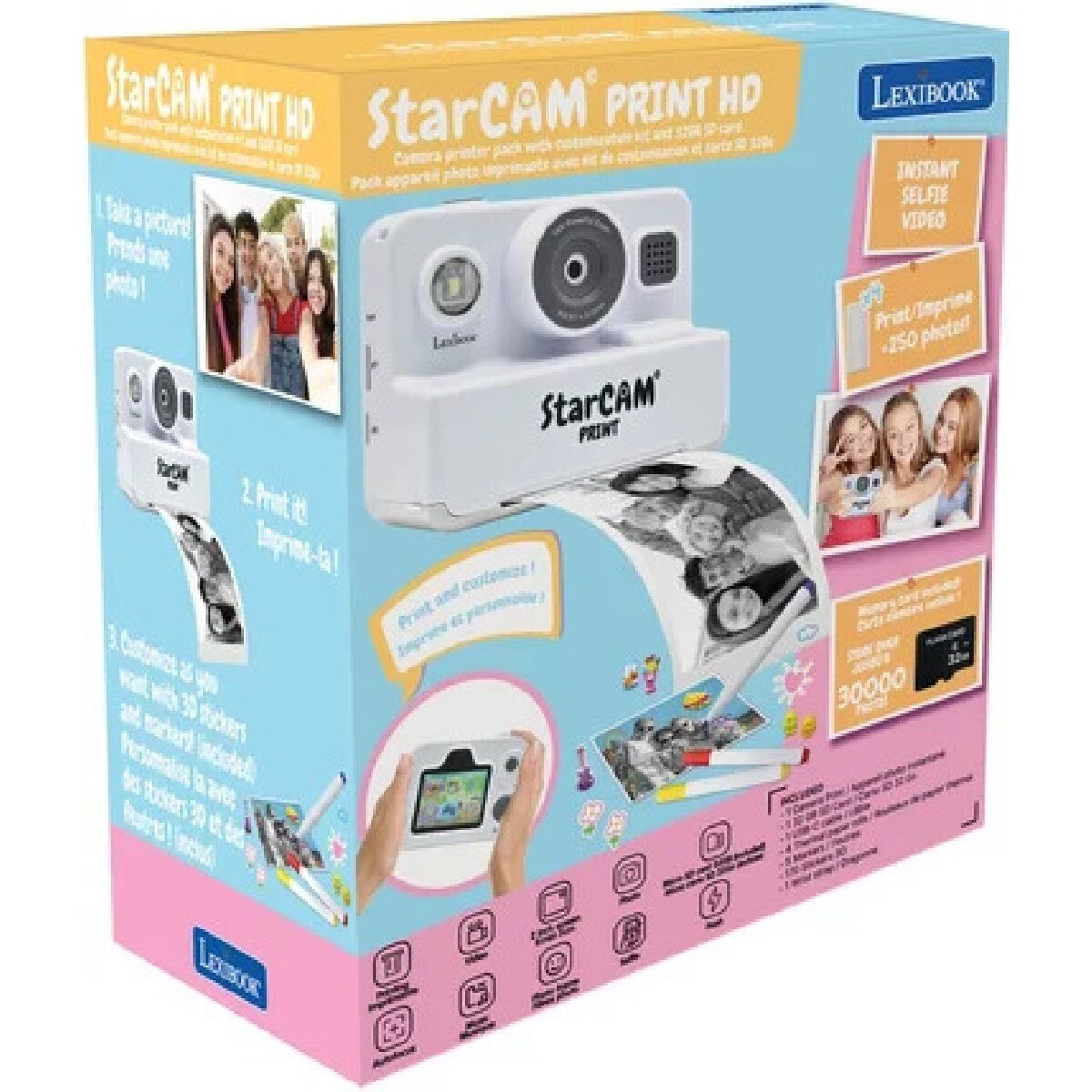 Lexibook Starcam® Print Classic, pacote de câmera com impressora instantânea, cartão SD e personalização de fotos 2