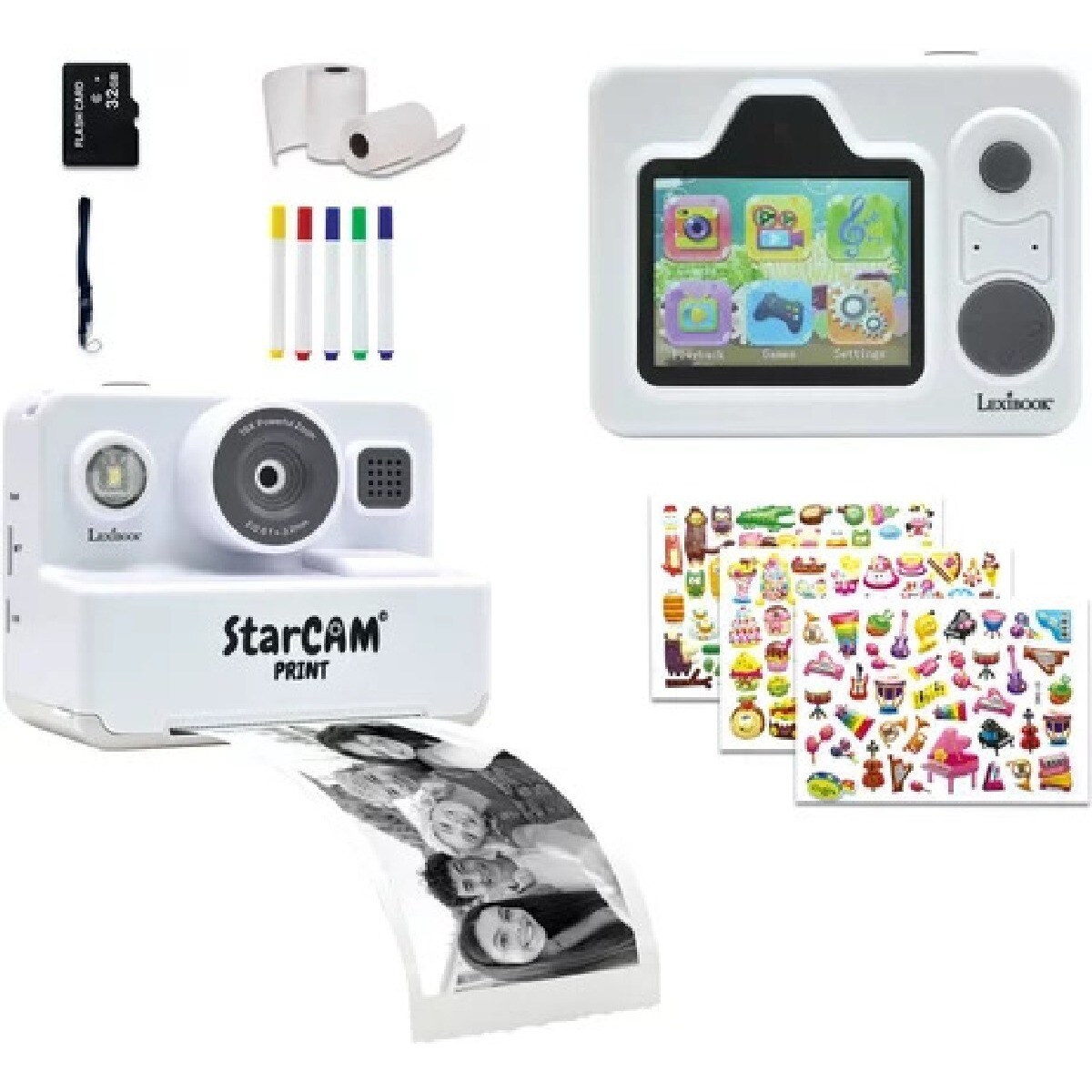Lexibook Starcam® Print Classic, pacote de câmera com impressora instantânea, cartão SD e personalização de fotos 1