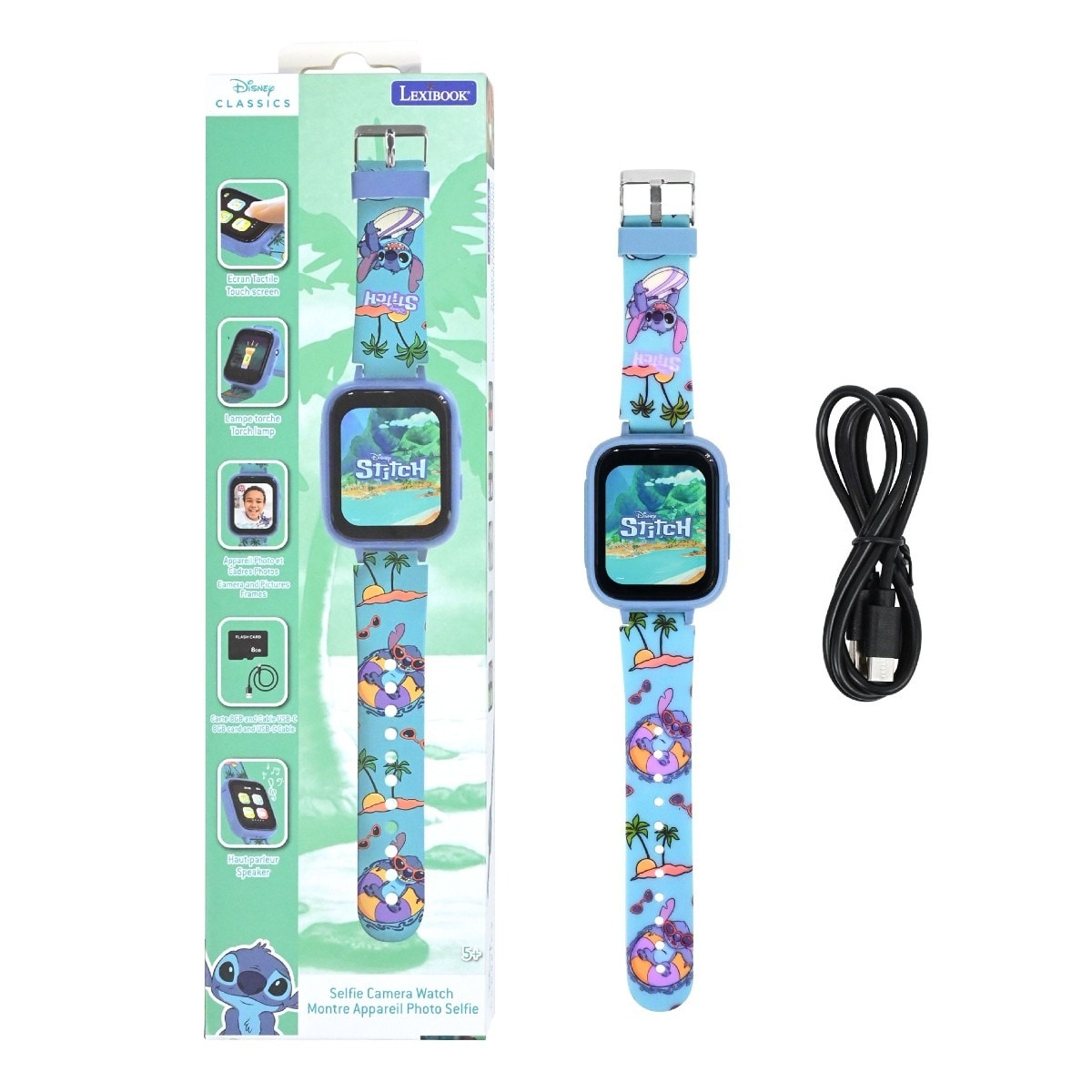 Relógio digital Stitch Camera com cartão de memória de 8G 1