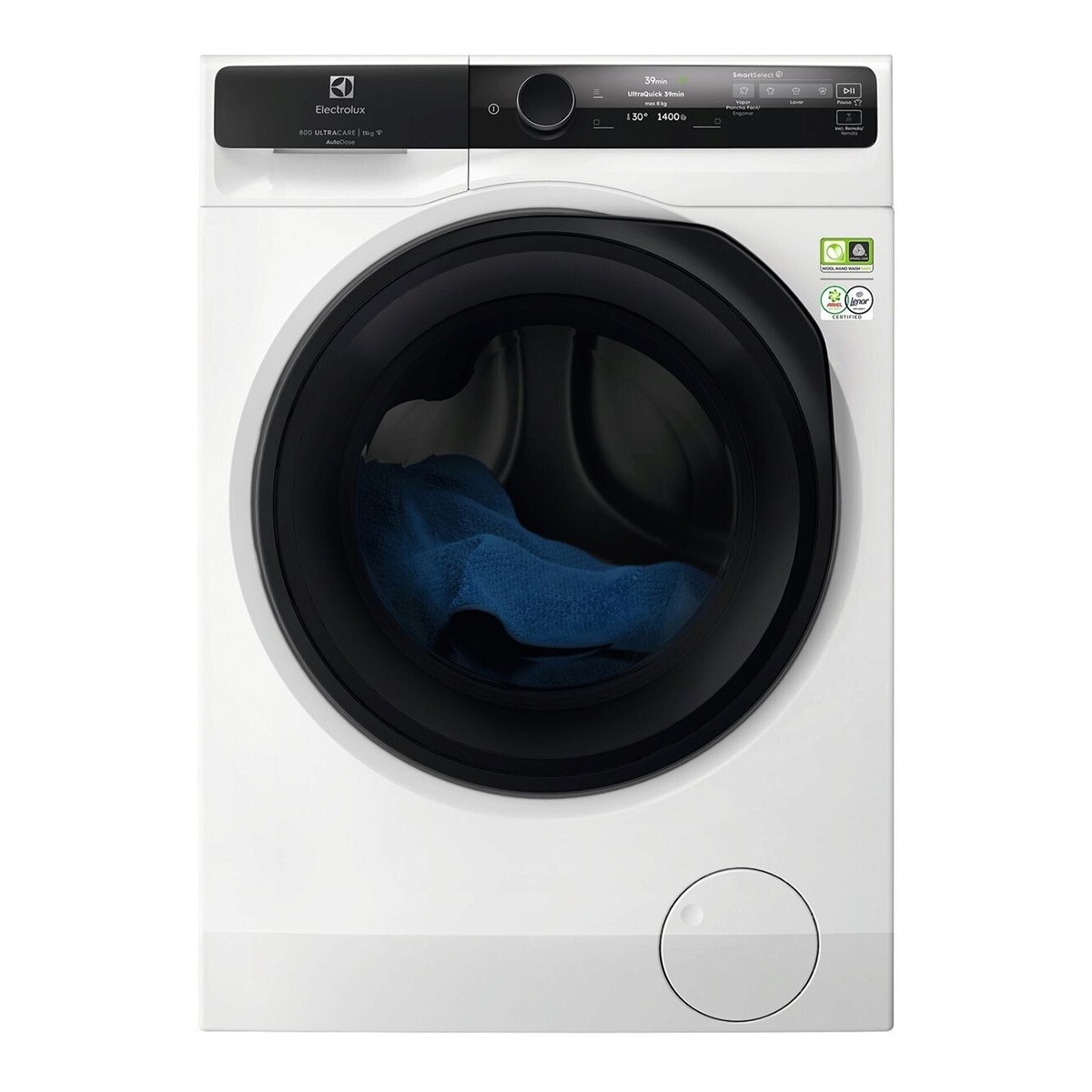 Máquina de Lavar Roupa Eletrolux Série 800 EFI8704L7Q Carga Frontal, UltraCare, Autodose, de 11 Kg e de 1400 rpm - Branco Branco-1