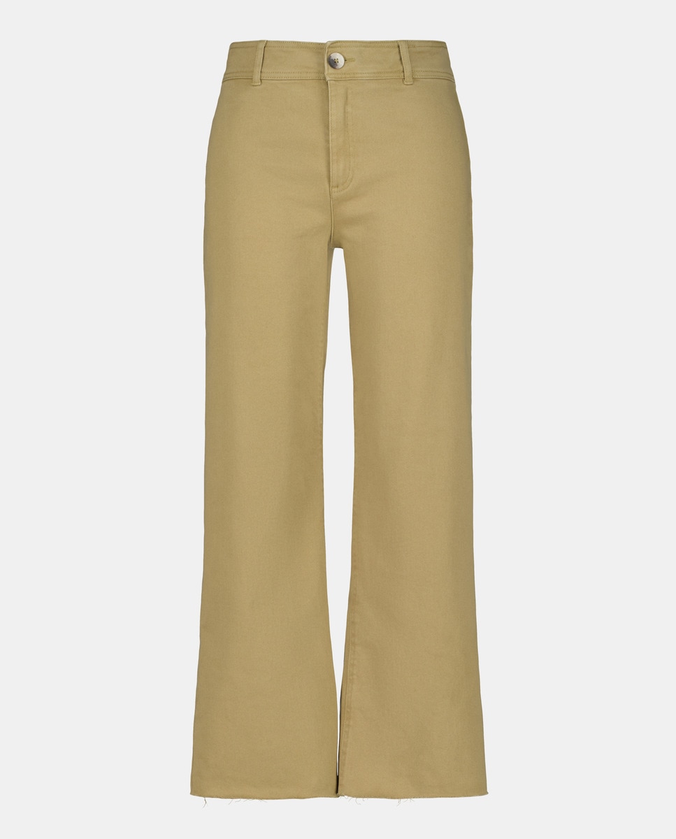 Pantalón de sarga mujer Verde-4