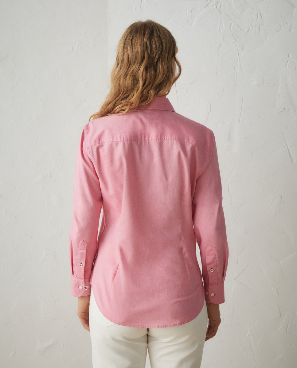 Camisa oxford com manga comprida 630 Coral-3