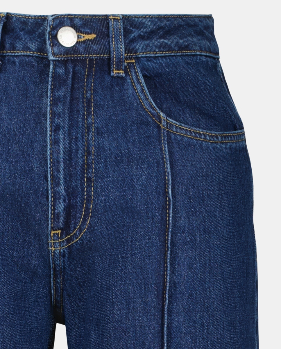 Jeans Largas com Costura Central Azul pálido-5