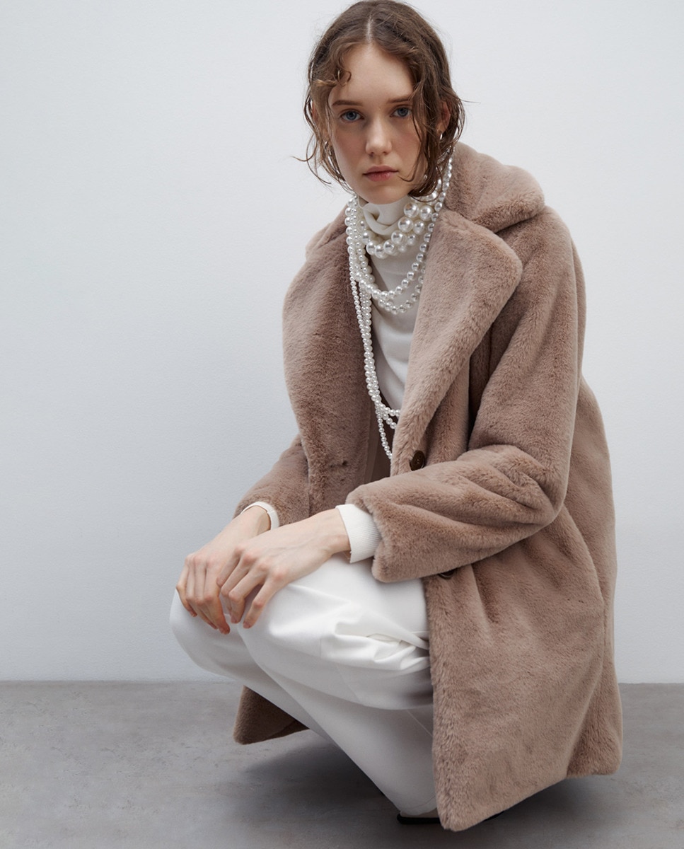 Abrigo Pelo Sintético Abrigos De Piel Sfera Abrigo Pelo Sfera