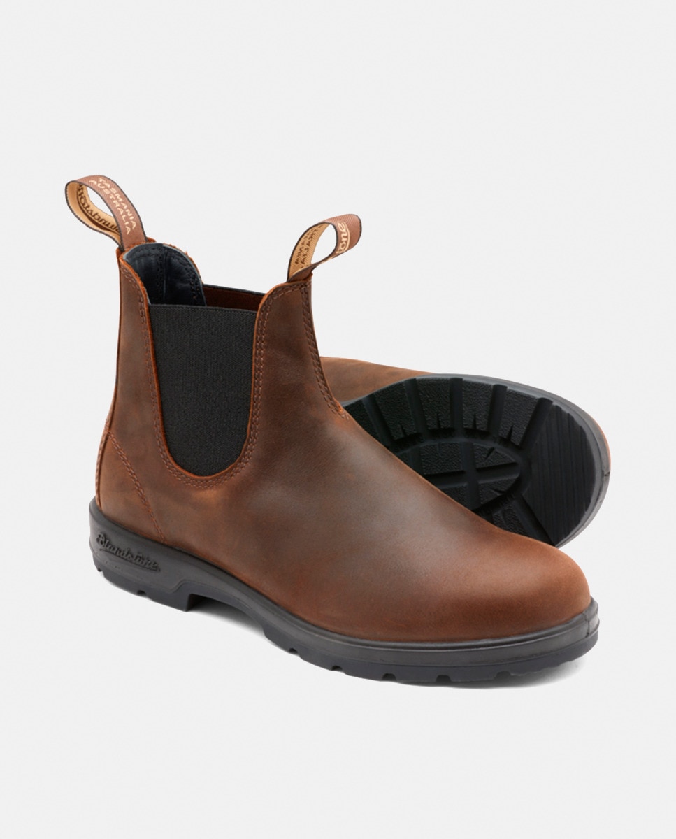 Botas Chelsea em Pele Castanho-6