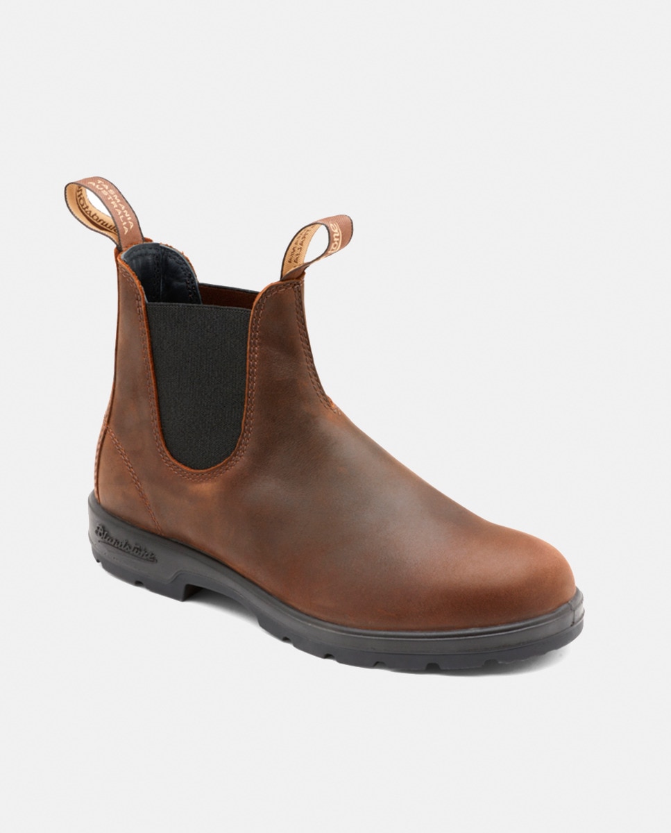 Botas Chelsea em Pele Castanho-5