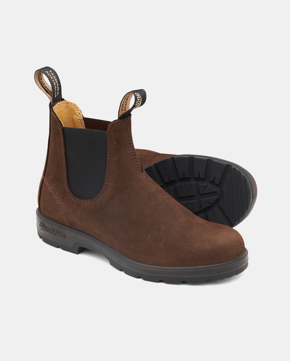 Botas Chelsea em Pele Castanho-5