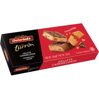 turrón de galleta caramelizada Calidad Suprema estuche 200 g - Delaviuda