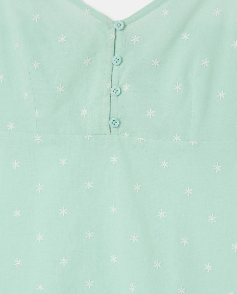 Camisa de Dormir de Alças com Plumetti 510 Verde Claro-4