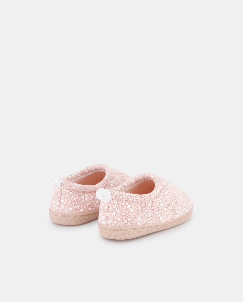 Zapatilla bebés con cierre ajustable estampada Rosa-3