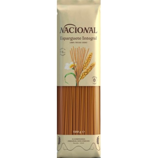Esparguete Integral embalagem 500 g - Nacional