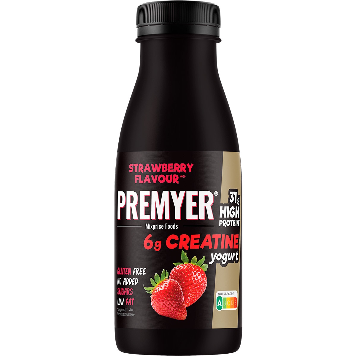 Iogurte Líquido de Morango Proteíco+Creatina embalagem| 500 ml