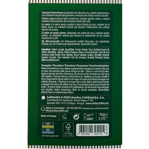 Sabonete Pedra Pomes embalagem 90 g