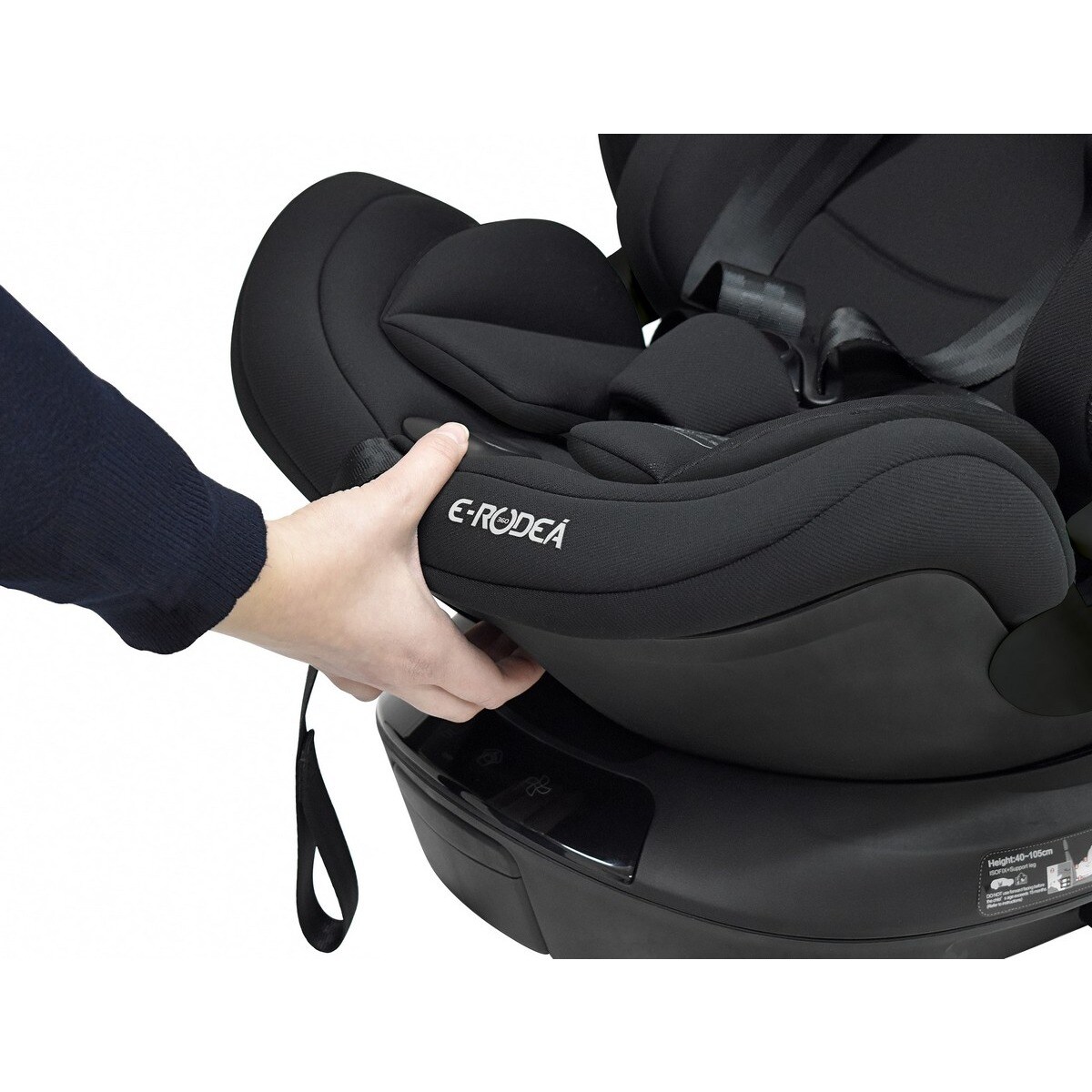 Cadeira auto E-Rodeá Gr 0+/1/2/3 (i-Size) - Preto Preto-6