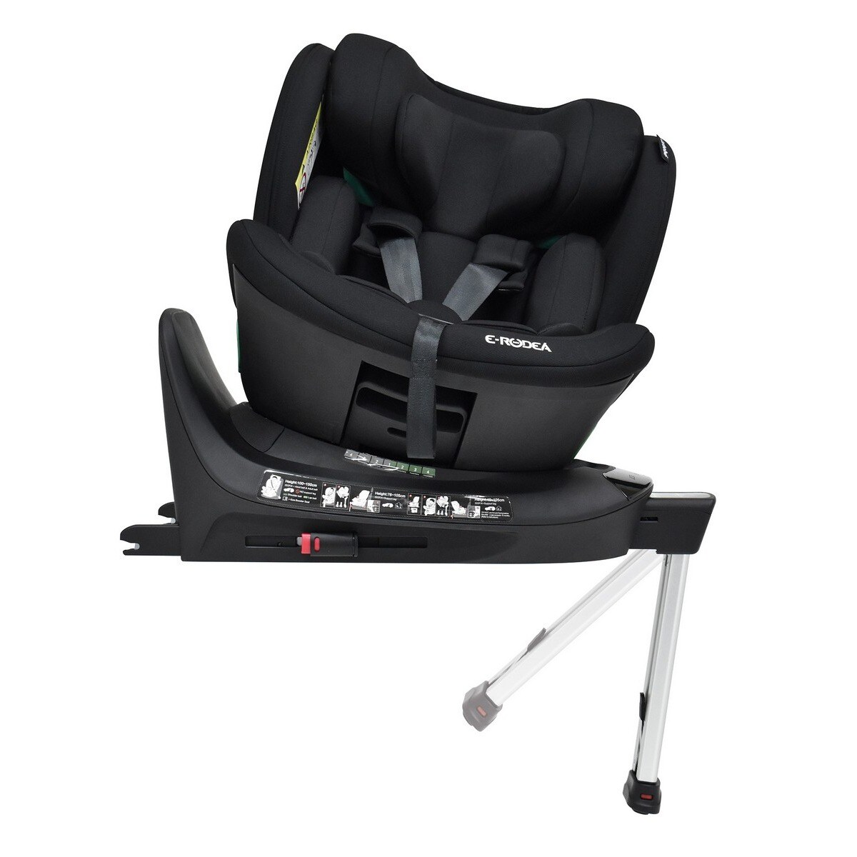 Cadeira auto E-Rodeá Gr 0+/1/2/3 (i-Size) - Preto Preto-4