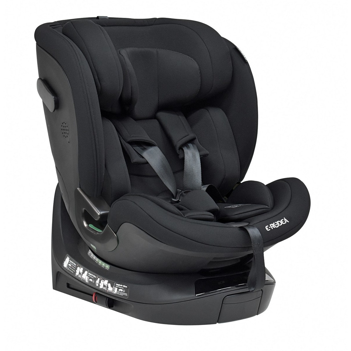 Cadeira auto E-Rodeá Gr 0+/1/2/3 (i-Size) - Preto Preto-2