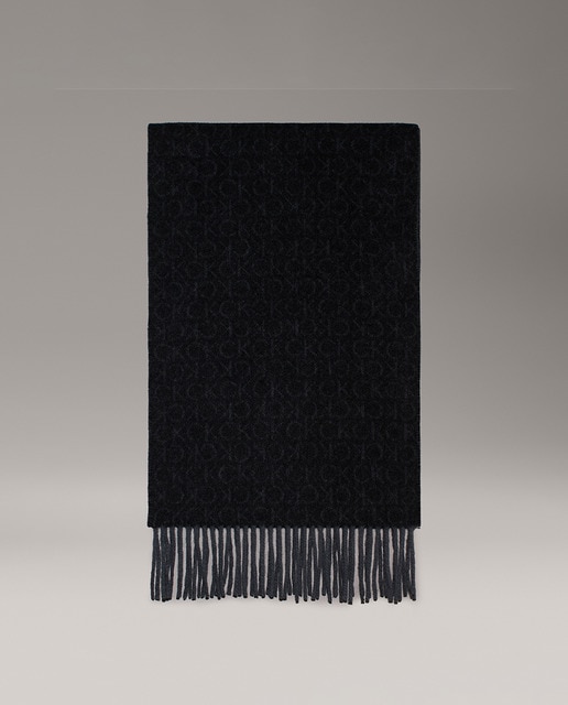 Imagen 0 de Bufanda de lana Calvin Klein con estampado monogram de hombre