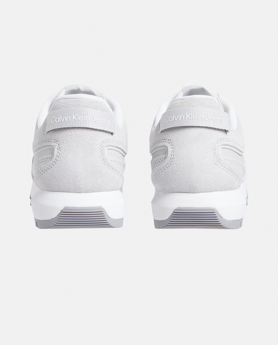 Sapatilhas Estilo Runner em Camurça Cinzento-claro-9