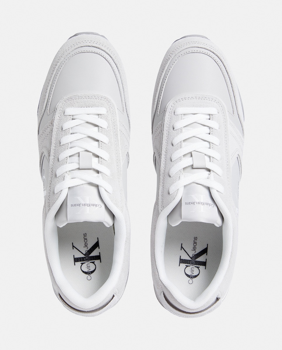 Sapatilhas Estilo Runner em Camurça Cinzento-claro-8