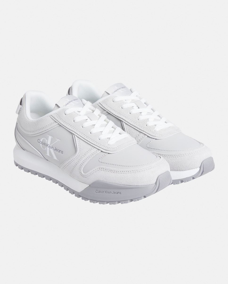 Sapatilhas Estilo Runner em Camurça Cinzento-claro-7