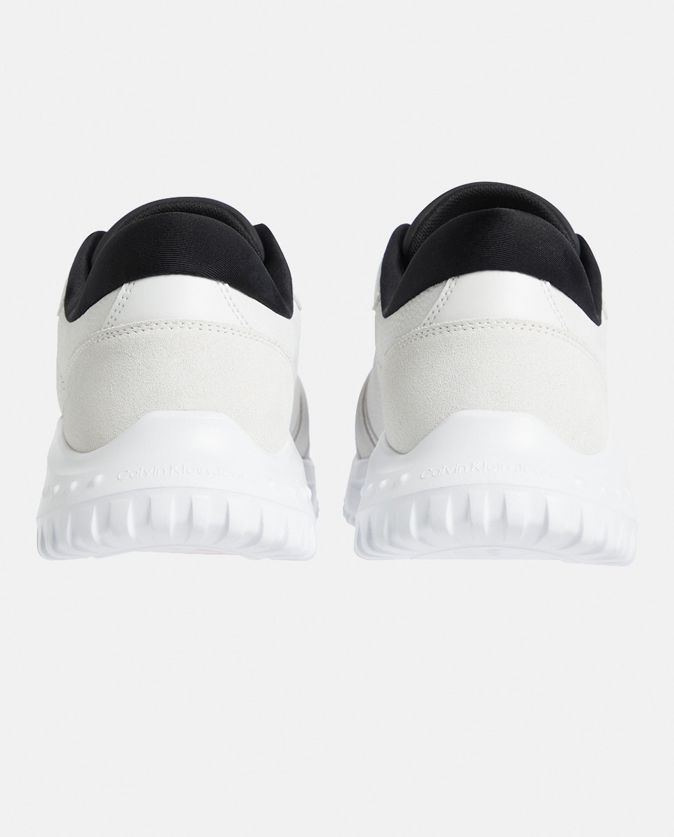 Sapatilhas Estilo Runner em Pele Branco-9