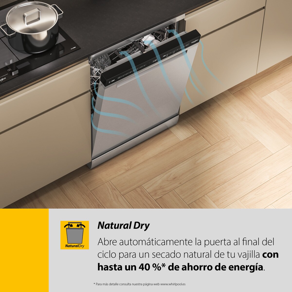 Máquina de Lavar Loiça Whirlpool W7F HP43 X de 15 Conjuntos, 3ª Bandeja e de 60 cm - Inox Inox-20