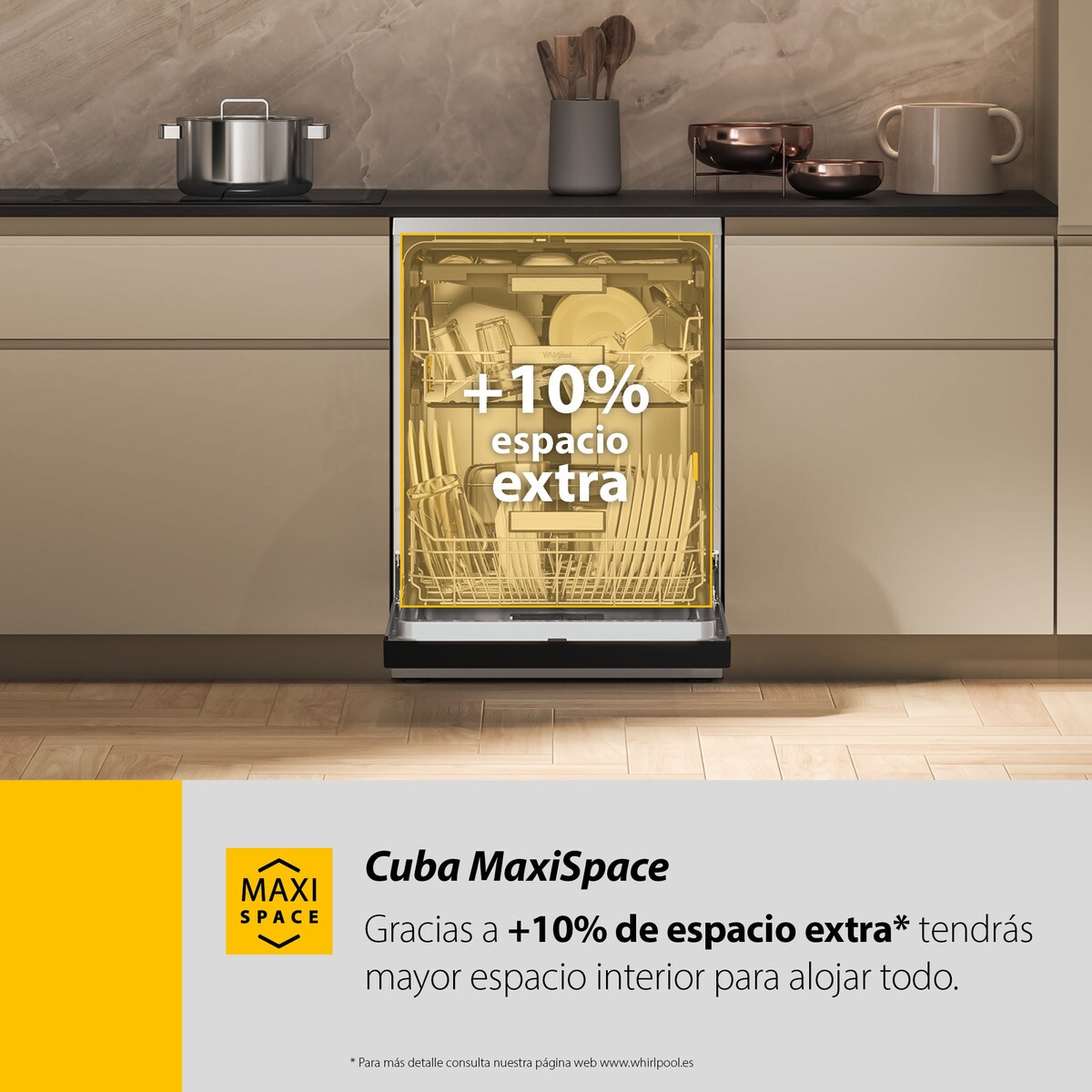 Máquina de Lavar Loiça Whirlpool W7F HP43 X de 15 Conjuntos, 3ª Bandeja e de 60 cm - Inox Inox-21