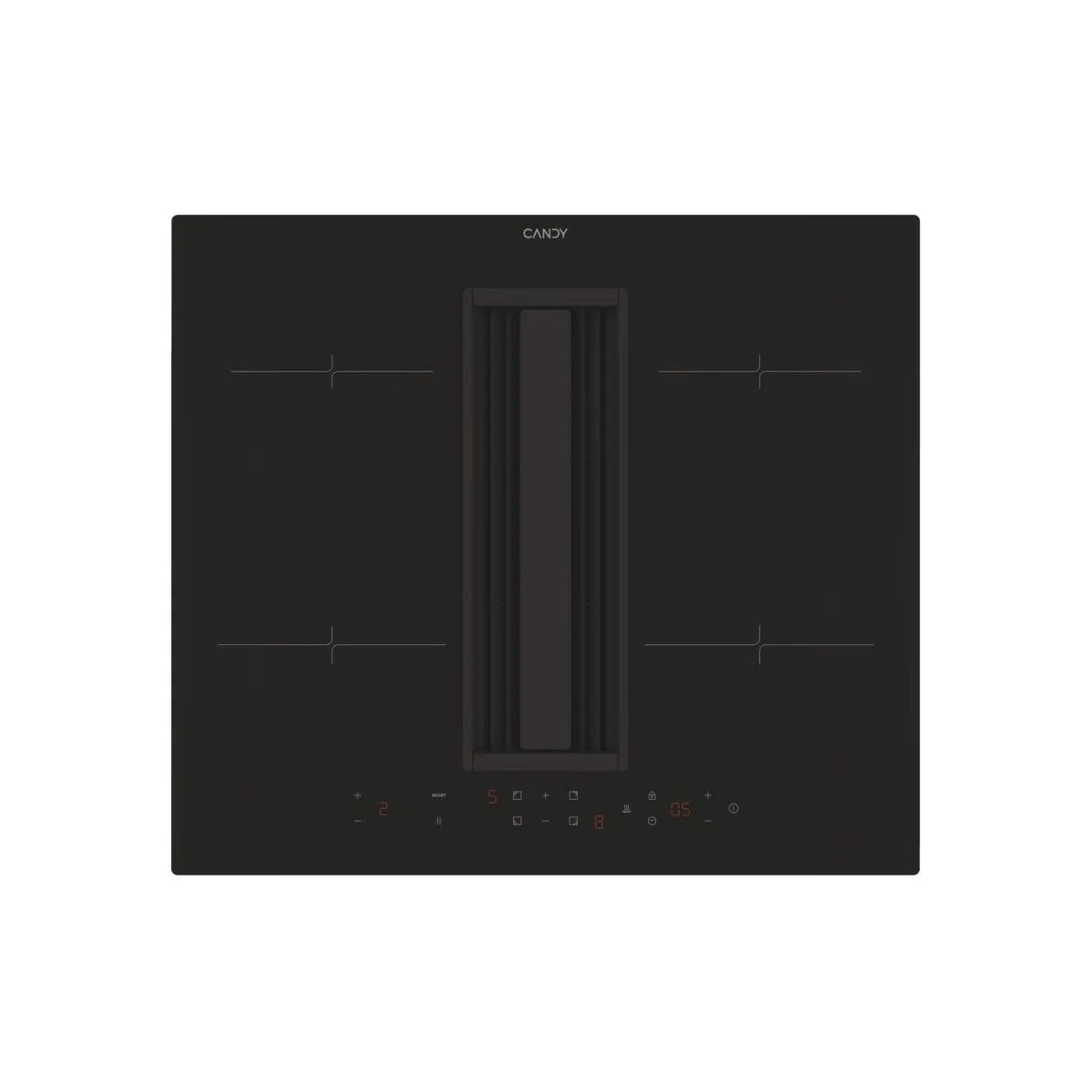 Placa de Indução com Exaustor Integrado Candy CIH6I4CF de 4 Zonas e de 59 cm - Preto Preto-2