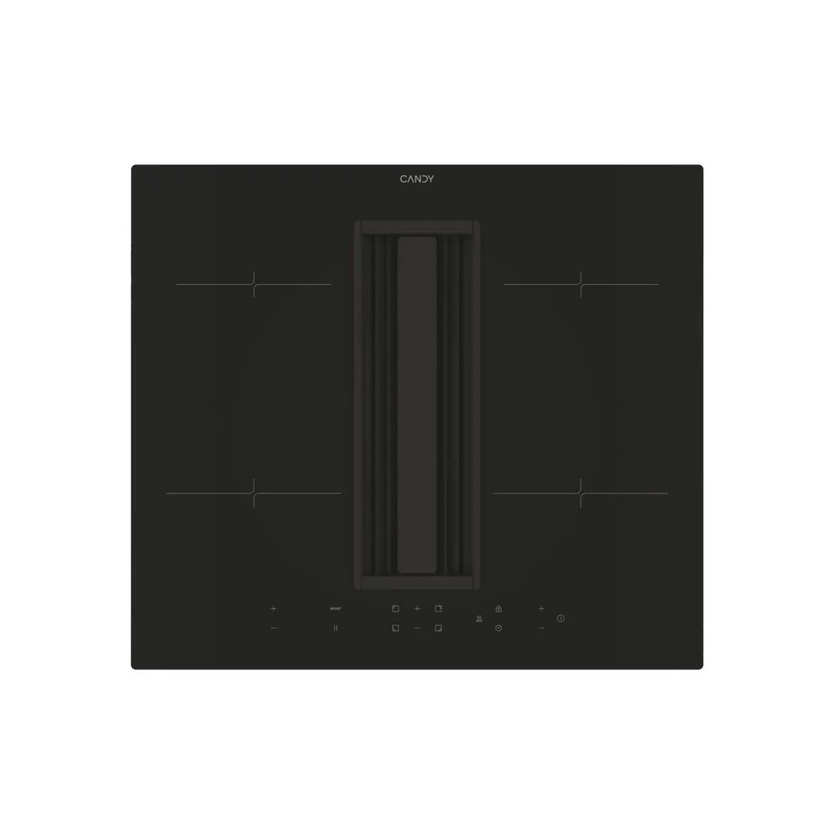 Placa de Indução com Exaustor Integrado Candy CIH6I4CF de 4 Zonas e de 59 cm - Preto Preto-1