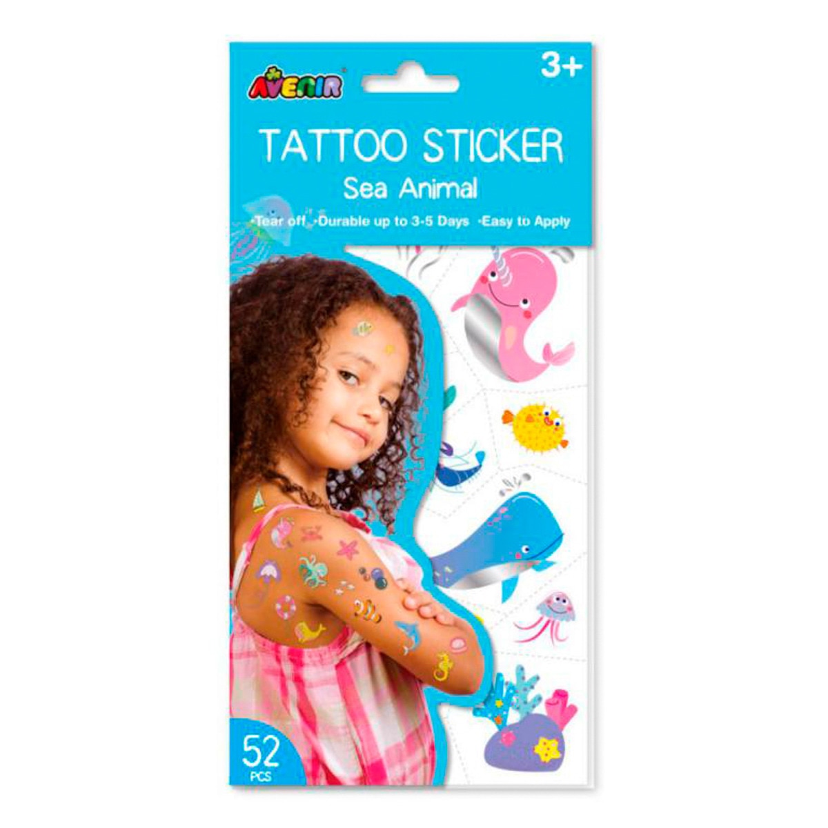 Tatuajes Temporales Animales Marinos Avenir Multicolor Multicolor-1