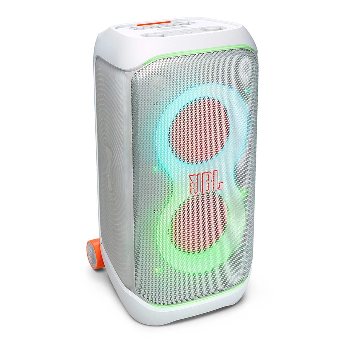 Altavoz portátil para fiestas con ruedas JBL PartyBox Stage 320 Blanco-1