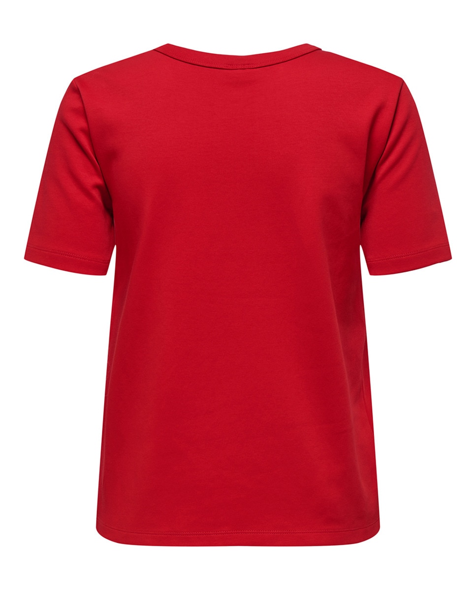 T-shirt 100% Algodão com Manga Curta Vermelho-6