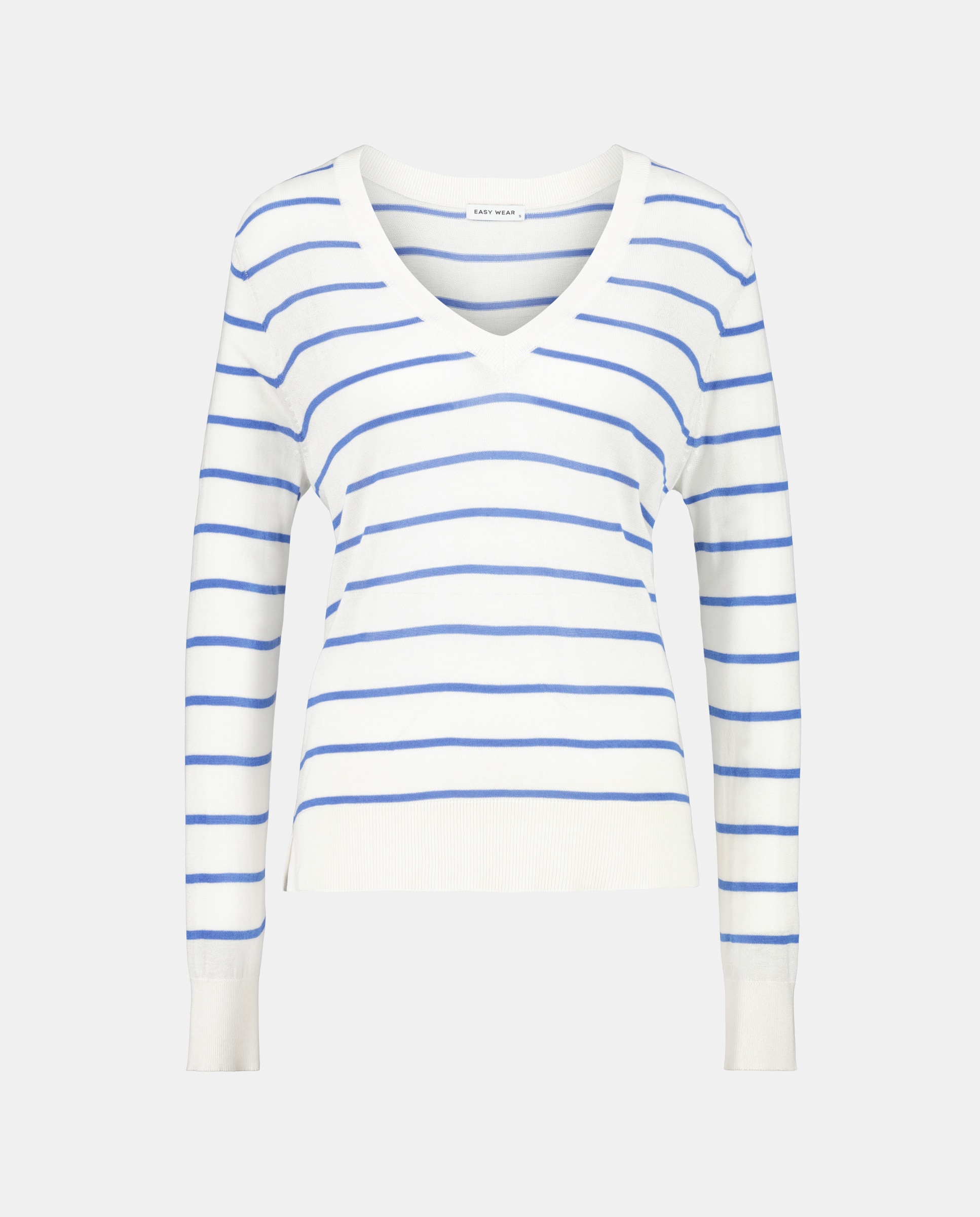 Camisola de malha às riscas Azul-4