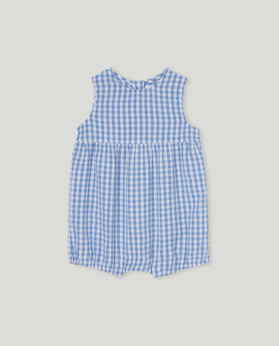 Babygrow aos Quadrados Vichy Azul-1