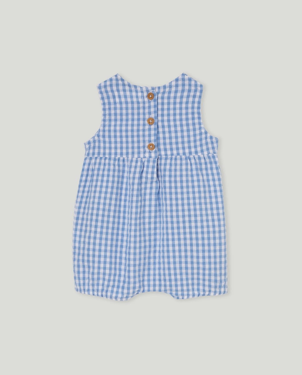 Babygrow aos Quadrados Vichy Azul-2