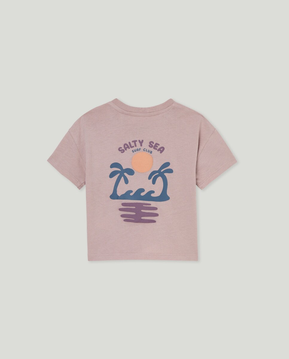 Camiseta de bebé manga corta solidaria Lila-2