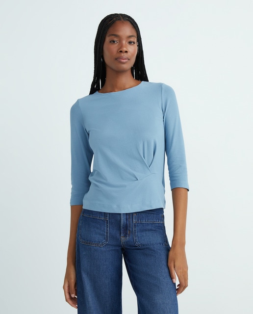 Camiseta de manga 3/4 y escote redondo de mujer