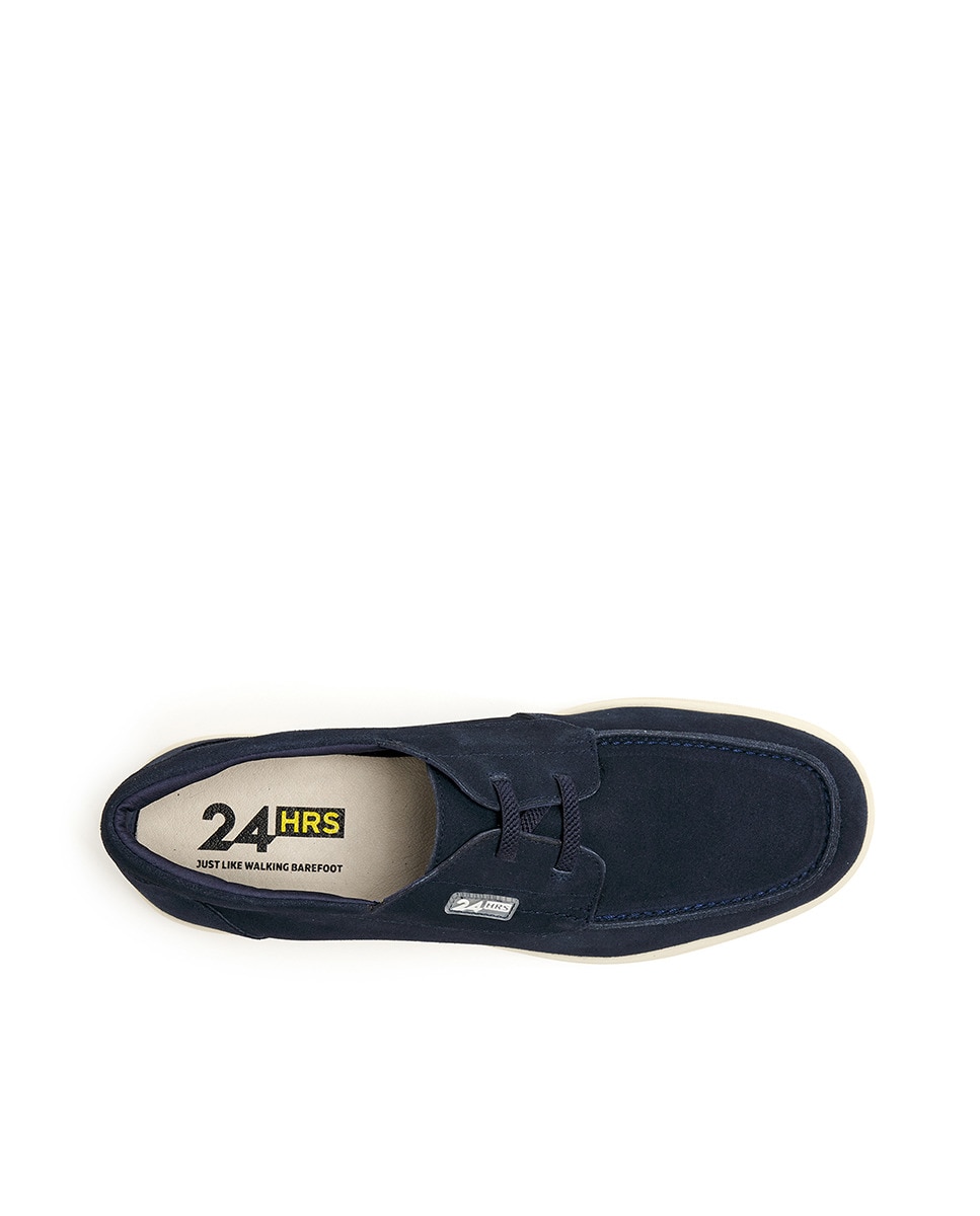 Sapatos Tipo Náuticos em Croute - Taupe Azul-marinho-7
