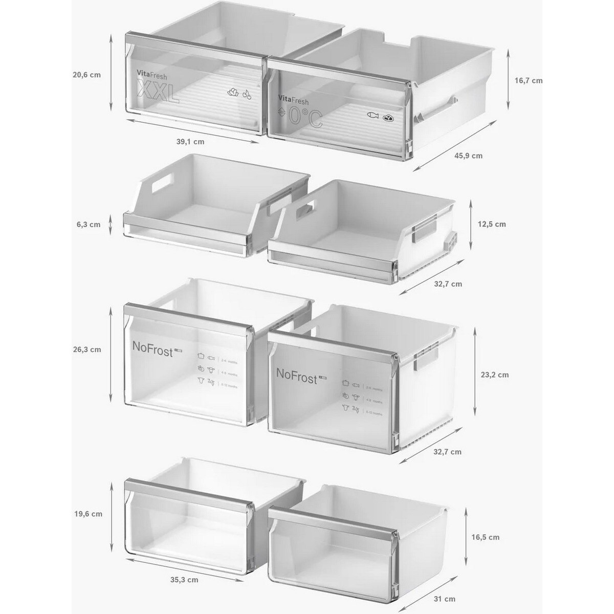 Frigorífico Americano Bosch Serie 6 KFI96AXEA No Frost, VitaFresh XXL e de 183 cm - Aço Preto Escovado Antidedadas Aço preto-10