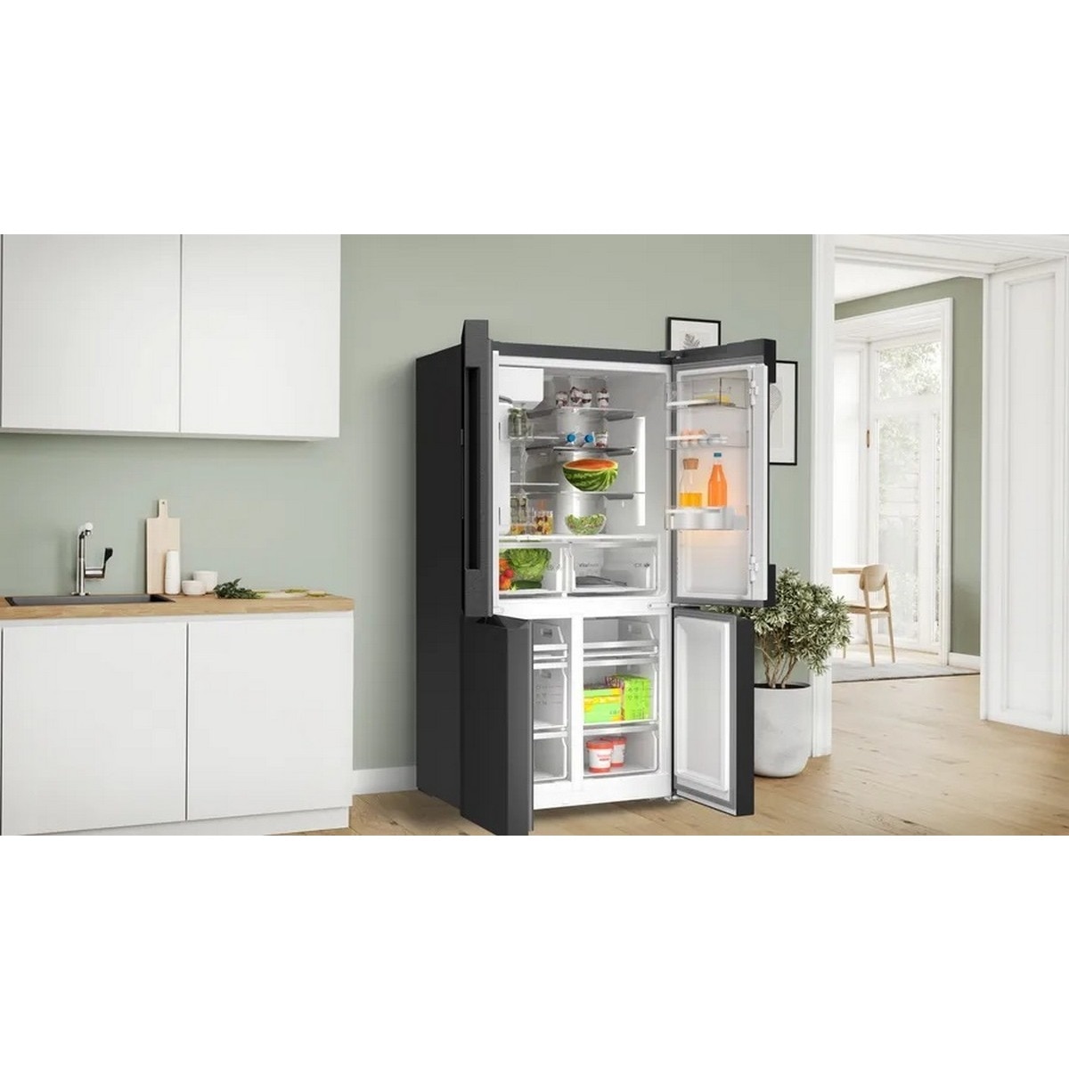Frigorífico Americano Bosch Serie 6 KFI96AXEA No Frost, VitaFresh XXL e de 183 cm - Aço Preto Escovado Antidedadas Aço preto-4