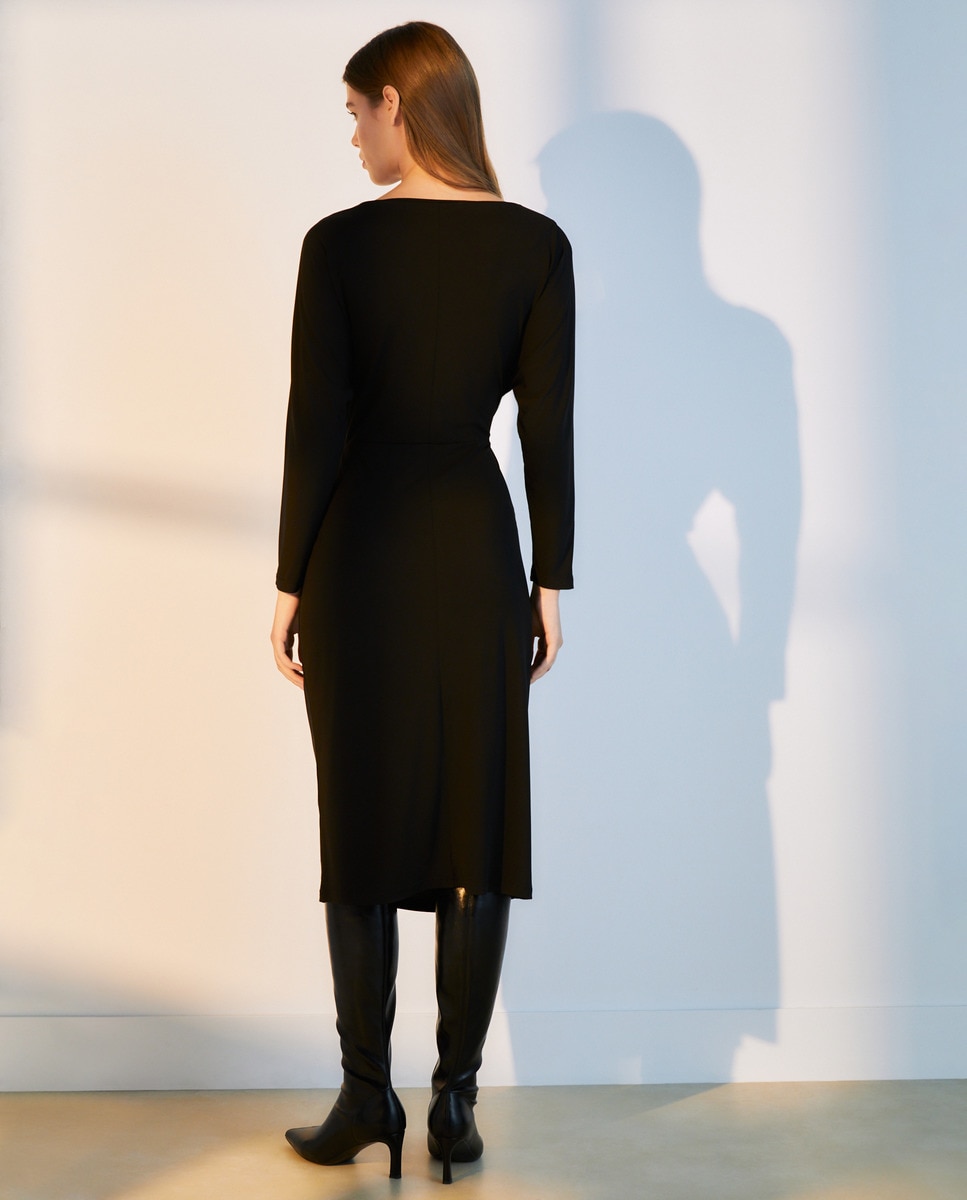 Vestido com Animal Print Preto-6