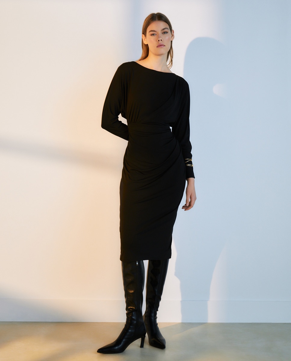 Vestido com Animal Print Preto-3